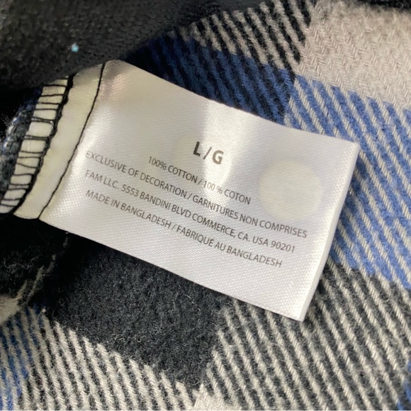 Orvis Flannel Shirt Jacket Shacket Heavyweight Blue Gray Long Sleeve Men’s Sz L - Picture 5 of 11